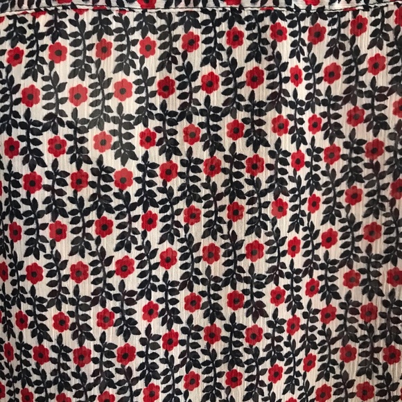 Forever Blouse Women's Size Smal Sheer Floral Long Sleeve Back Tie Blouse - Picture 2 of 9